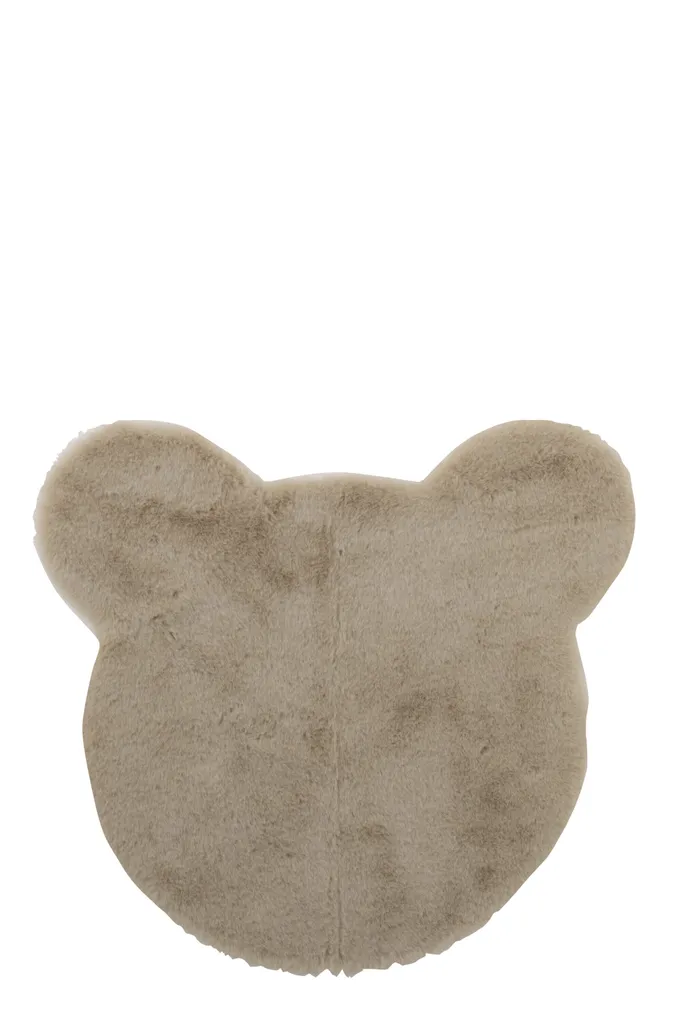 Tapis ours beige J-Line antidérapant et confortable pour sol froid