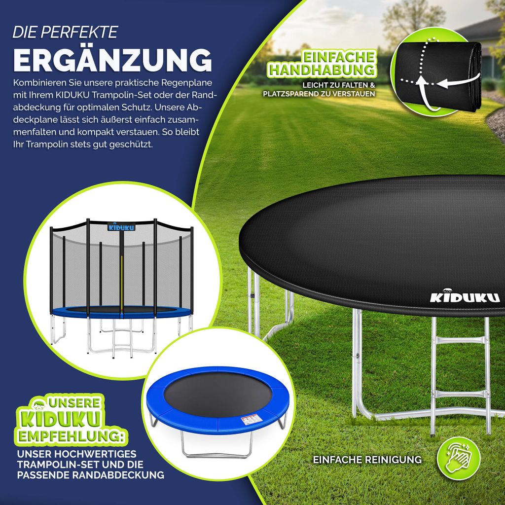 KIDUKU Kryt na trampolínu Ø305 cm - Černá plachta proti Obrázek produktu 7