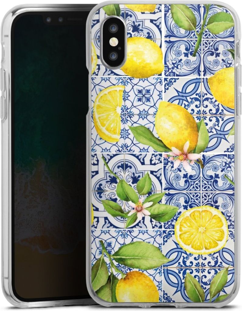 DeinDesign Handyhülle für Apple iPhone Xs Silikon Hülle Case Smartphone Schutzhülle Griechenland Muster Zitrone