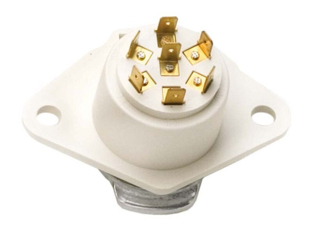 ERICH JAEGER 7-polige 24V Steckdose für LKW und Anhänger, aus GFK und Aluminium, 6,3 mm