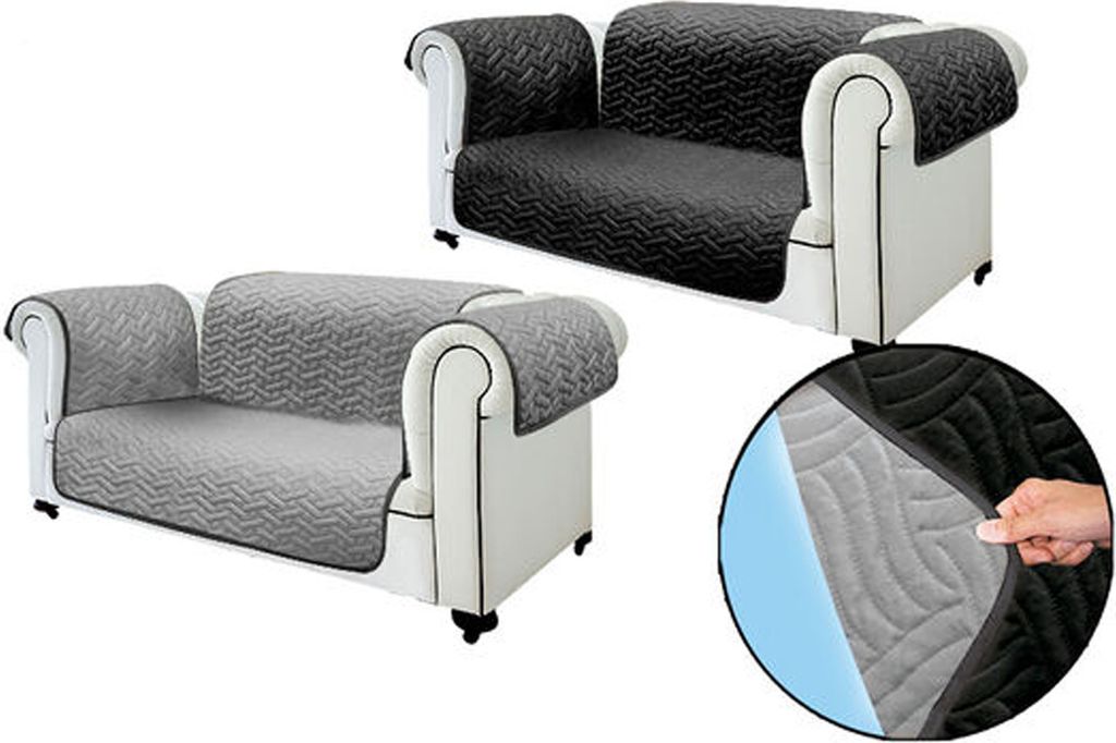 Starlyf Sofa Cover - 2er Sofaschoner, wasserabweisend, wendbar, zweifarbig, Sofabezug oder Sesselbezug für 2 Sitzer