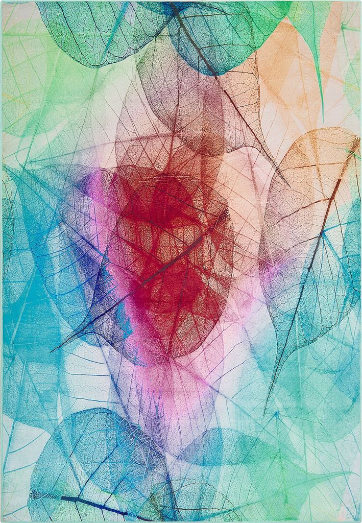 BELIANI Teppich Bunt Polyester 160 x 230 cm Kurzflor Blätter Modern 3D Rechteckig