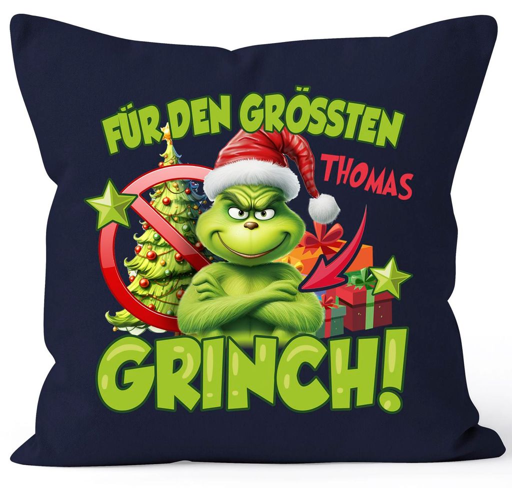 Kissenbezug Grinch Weihnachten Mann Frau Paar mit Namen Produktbild 