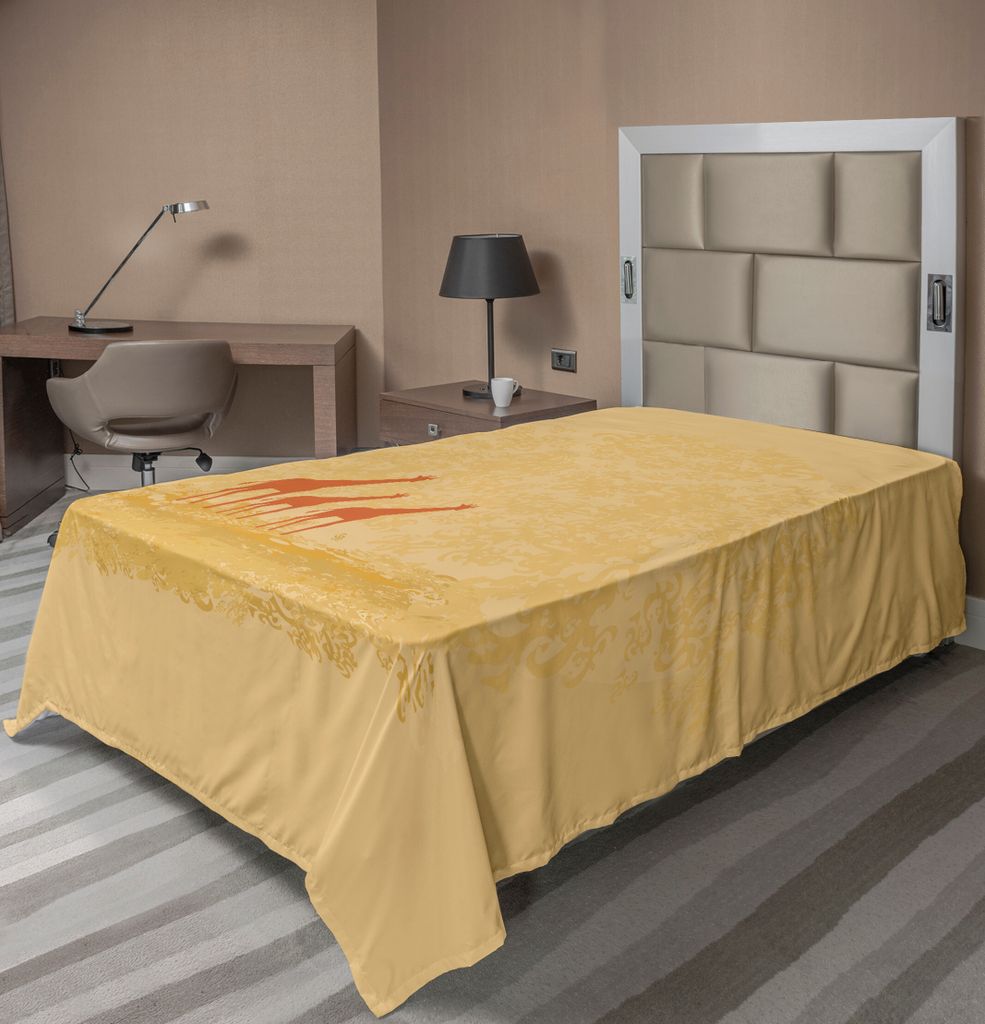 ABAKUHAUS Giraffe Bettlaken, Giraffen Im Retro Farbe Safari Savannah Heißen Wilden Leben Tier Boho Landschaft, weiches bequemes oberes Bettlaken f...