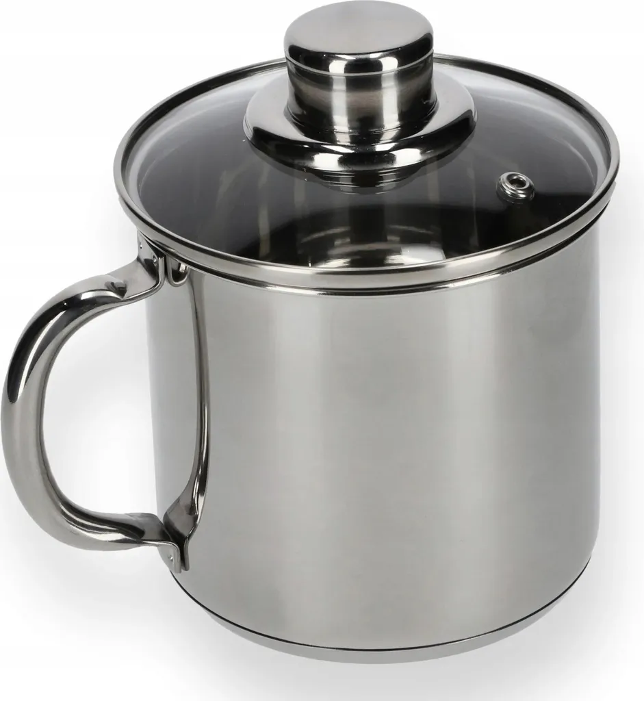 Pentolina 1.2 Litri in Acciaio Inox Argento con Coperchio Induzione