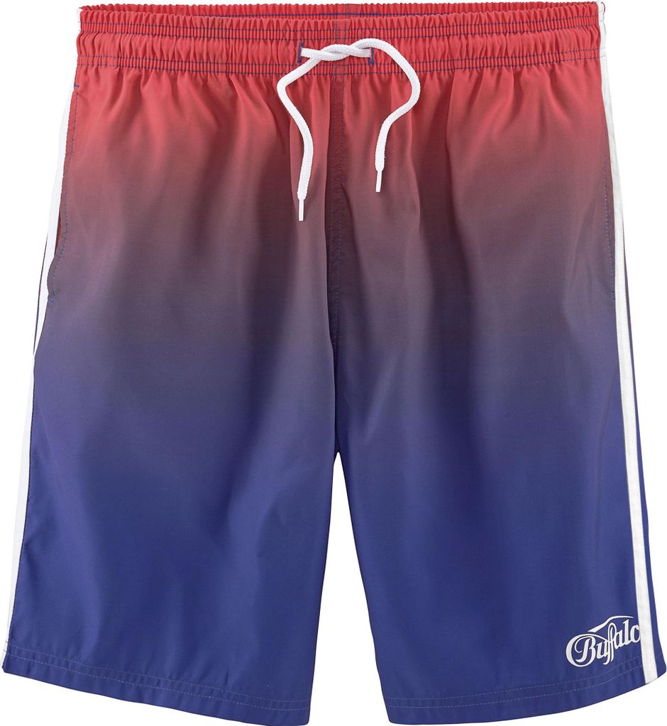 Buffalo Badeshorts rot-blau-bedruckt Größe L Produktbild 
