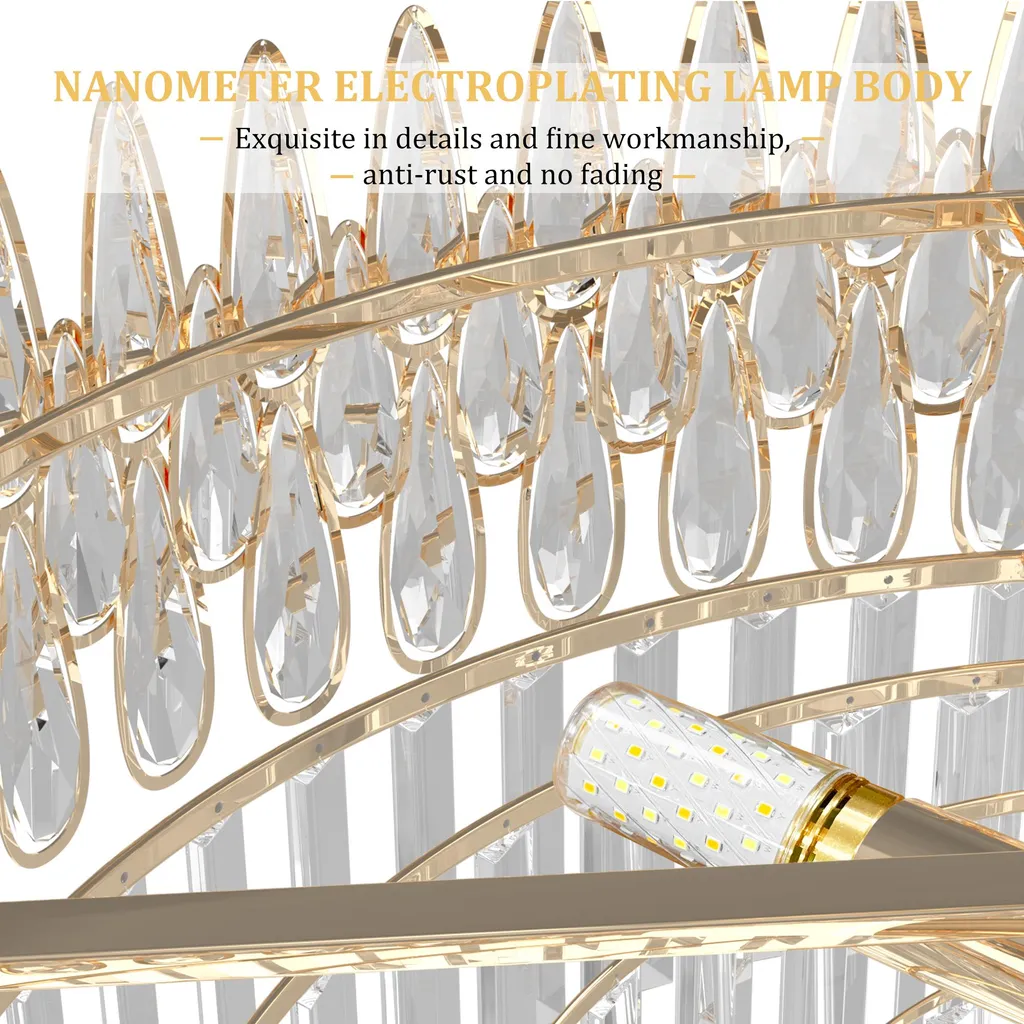 Plafonnier LED Cristal Ajustable : Éclairage sur Mesure Dimmable 40-80cm
