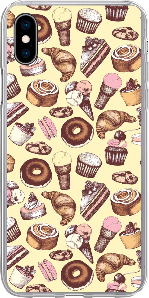 MuchoWow Handyhülle Schutzhülle Hülle für Telefoonhoesje iPhone Xs Mädchen - Essen - Kuchen - Muster - Mädchen - Kinder - Mädchen Silikon ...