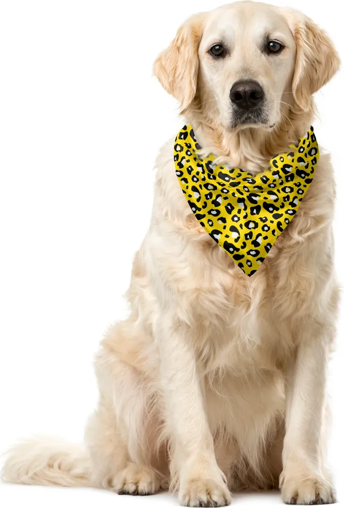 Bandana Morbida per Animali ABAKUHAUS - Leopardo Giallo - Lavabile