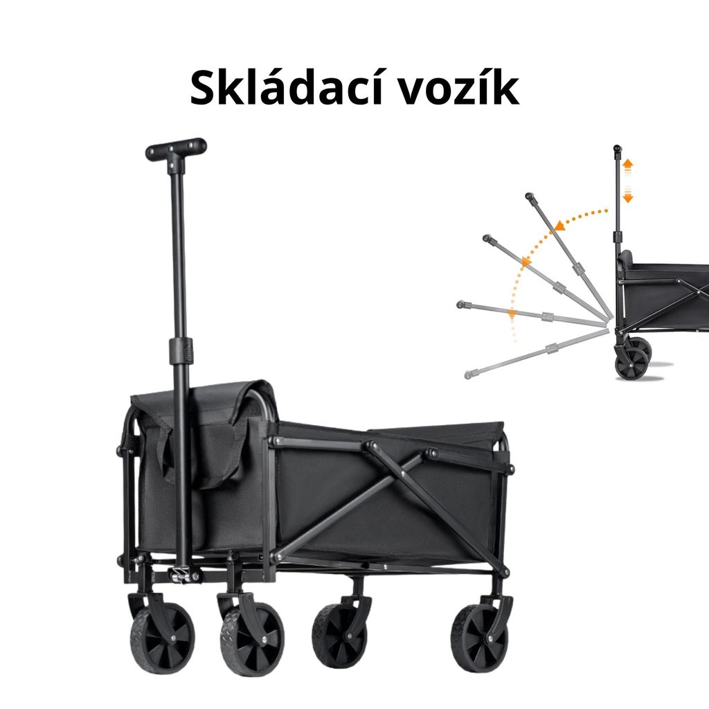 Skládací Vozík se 4 Koly – Transportní Vozík pro Kempování, Obrázek produktu 