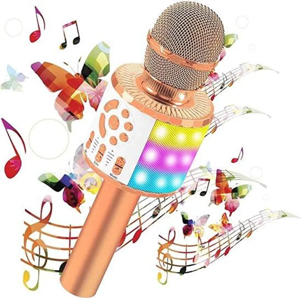 Microphone dynamique enfant robuste anti-choc pour karaoké à partir de 4 ans
