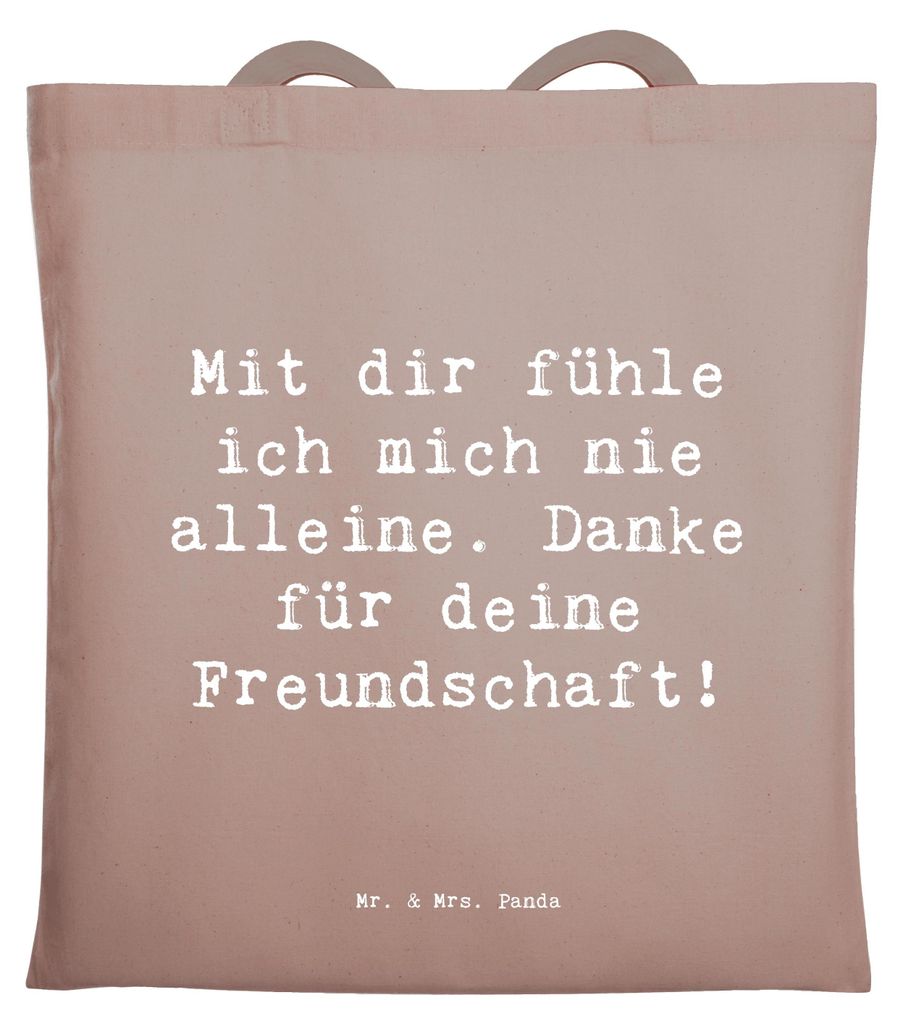 Mr. & Mrs. Panda Tote Bag Spruch Beste Freundin - Braun Pastell - Geschenk, Zuneigung, Herz, Laptoptasche, Anerkennung, Dank sagen, Unterstützung,...