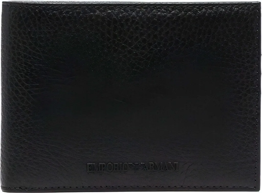 Portefeuille pour homme Armani en cuir véritable noir - Modèle Luxe - 8