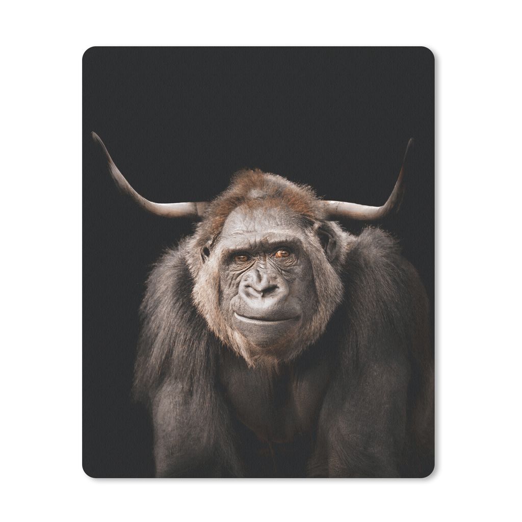 MuchoWow Mauspad Mousepad Affe - Schottischer Highlander - Hoorn 19x23 cm - Mousepads - Maus Mat - Pad - Mausunterlage - Mauspads - Spielen