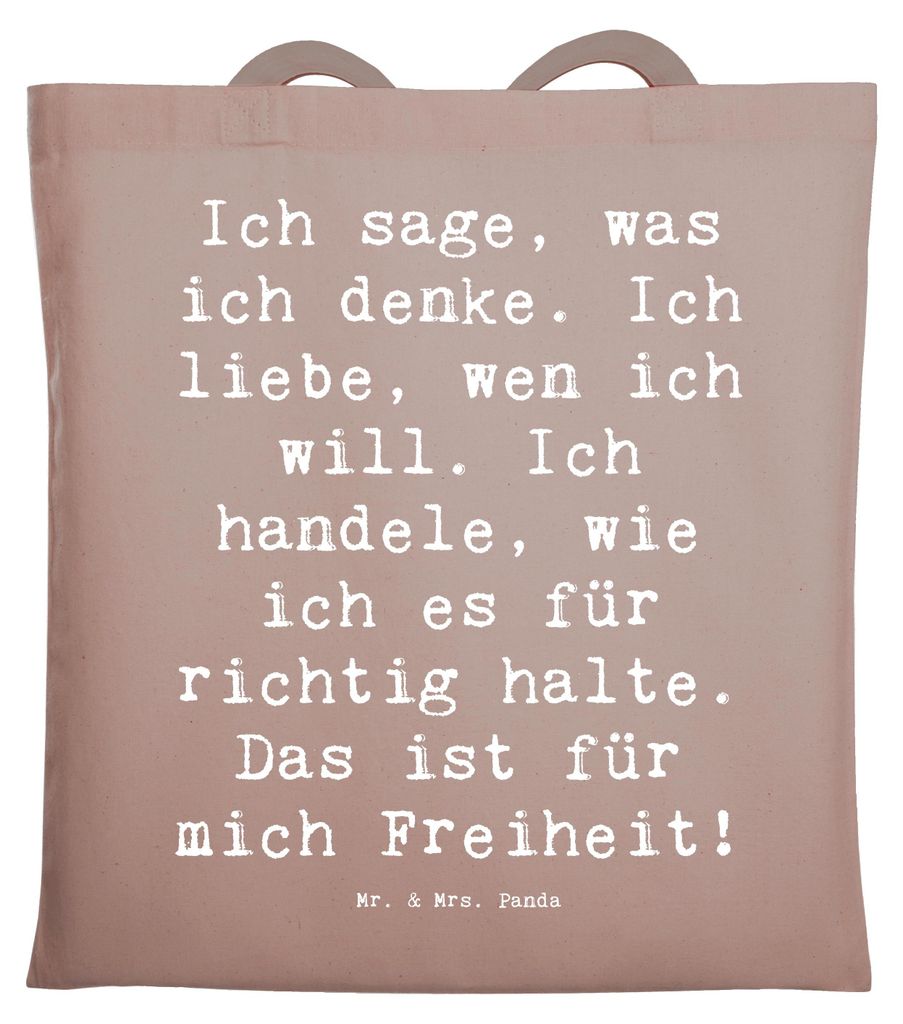 Mr. & Mrs. Panda Schultasche Spruch Freiheit Leben - Braun Produktbild 