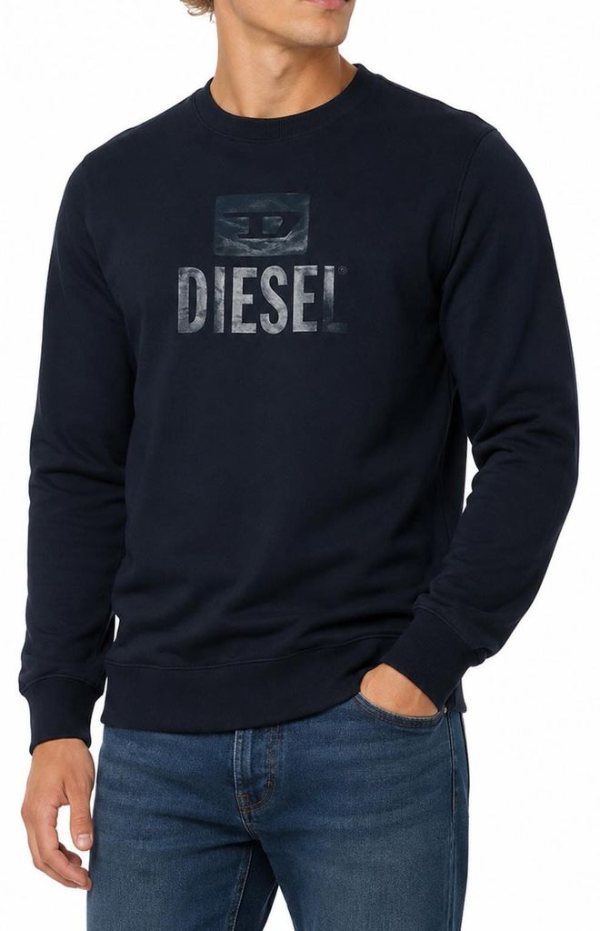 Diesel Herren S-GIR-CREWNECK TONE ON TONE Sweatshirt Navy Produktbild 