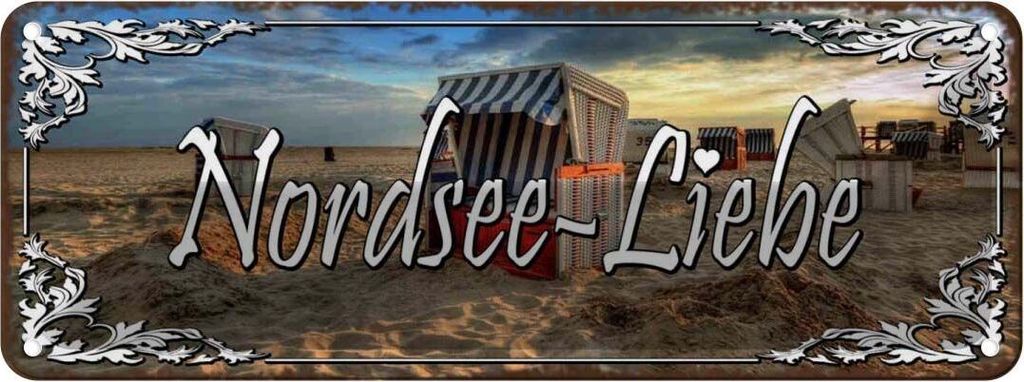 vianmo Blechschild 10x27 cm Nordsee - Liebe Abenteuer Reisen Urlaub