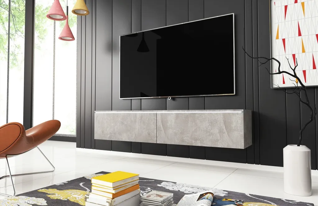 Mobile TV DONNA 140 cm Cemento - Design Sospeso o a Terra | MINIO - 1