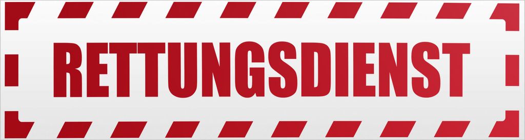 Kiwistar Rettungsdienst gestreift Magnetschild Schild magnetisch - 45cm Rot - reflektierend - Magnetfolie für Auto PKW Kfz