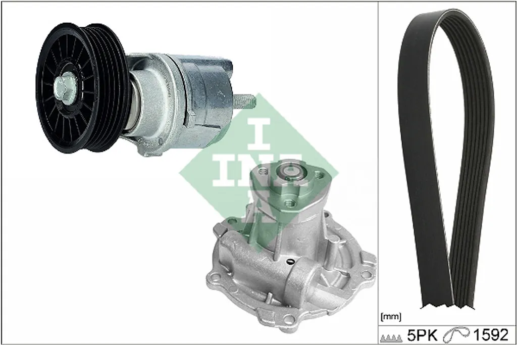 Kit pompe à eau avec courroie striée INA 529 0161 31 pour entretien