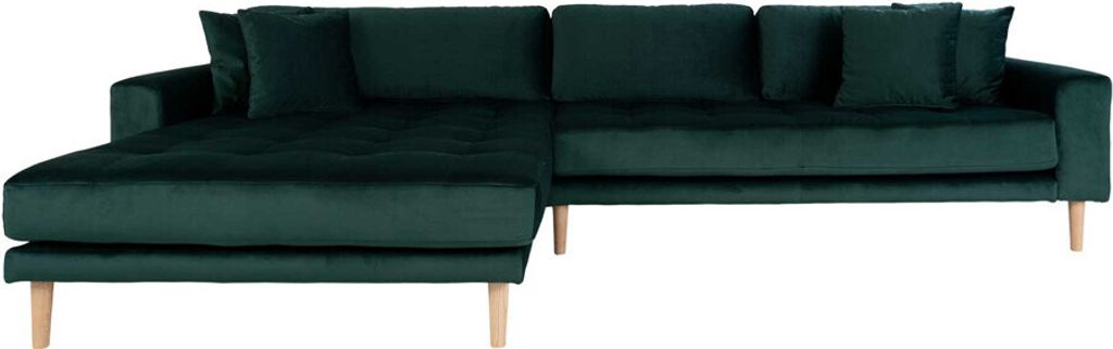 House Collection Samt Ecksofa Milo Lounge Sofa Links Dunkelgrün