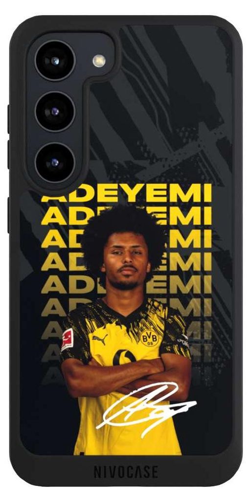 NIVOCASE Handyhülle für Samsung Galaxy S23 Hülle NIVOpure Case Schwarz BVB Borussia Dortmund Karim Adeyemi