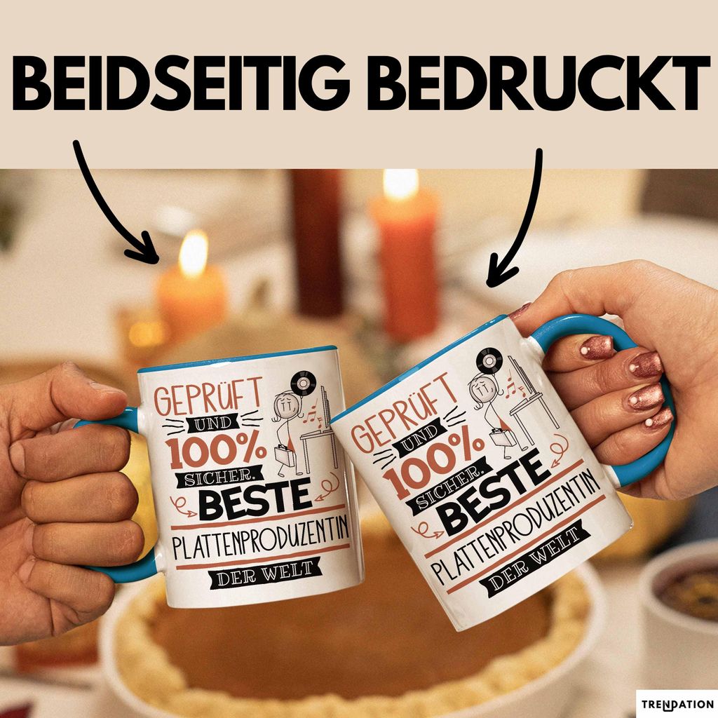 Beste Plattenproduzentin Der Welt Tasse Geschenk für Eine Plattenproduzentin Und Sicher Geschenkidee Geburtstag Weihnachten (Blau)