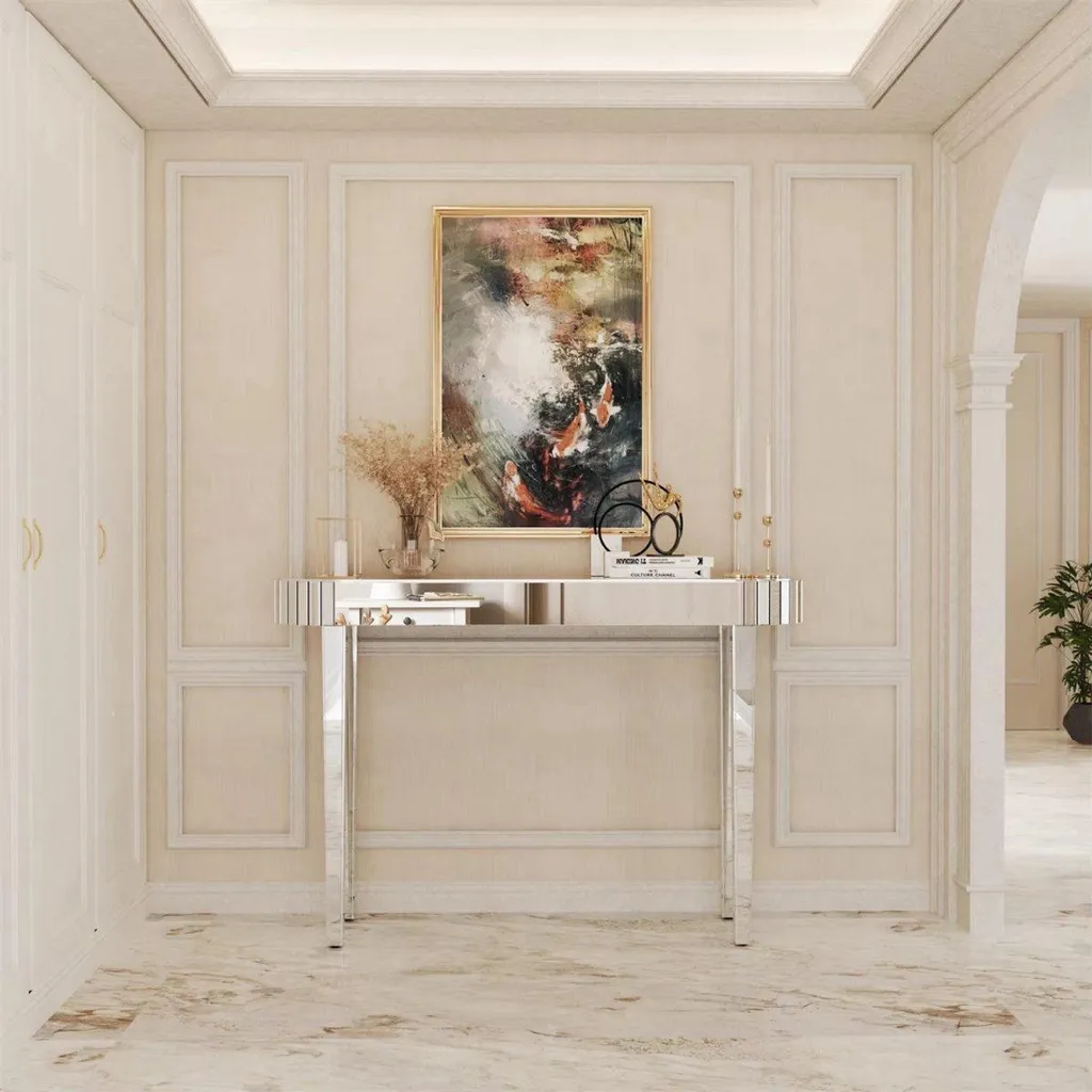 Table d'Appoint Entrée Argent 120 cm - Console Teroni pour Salon Chic - 2