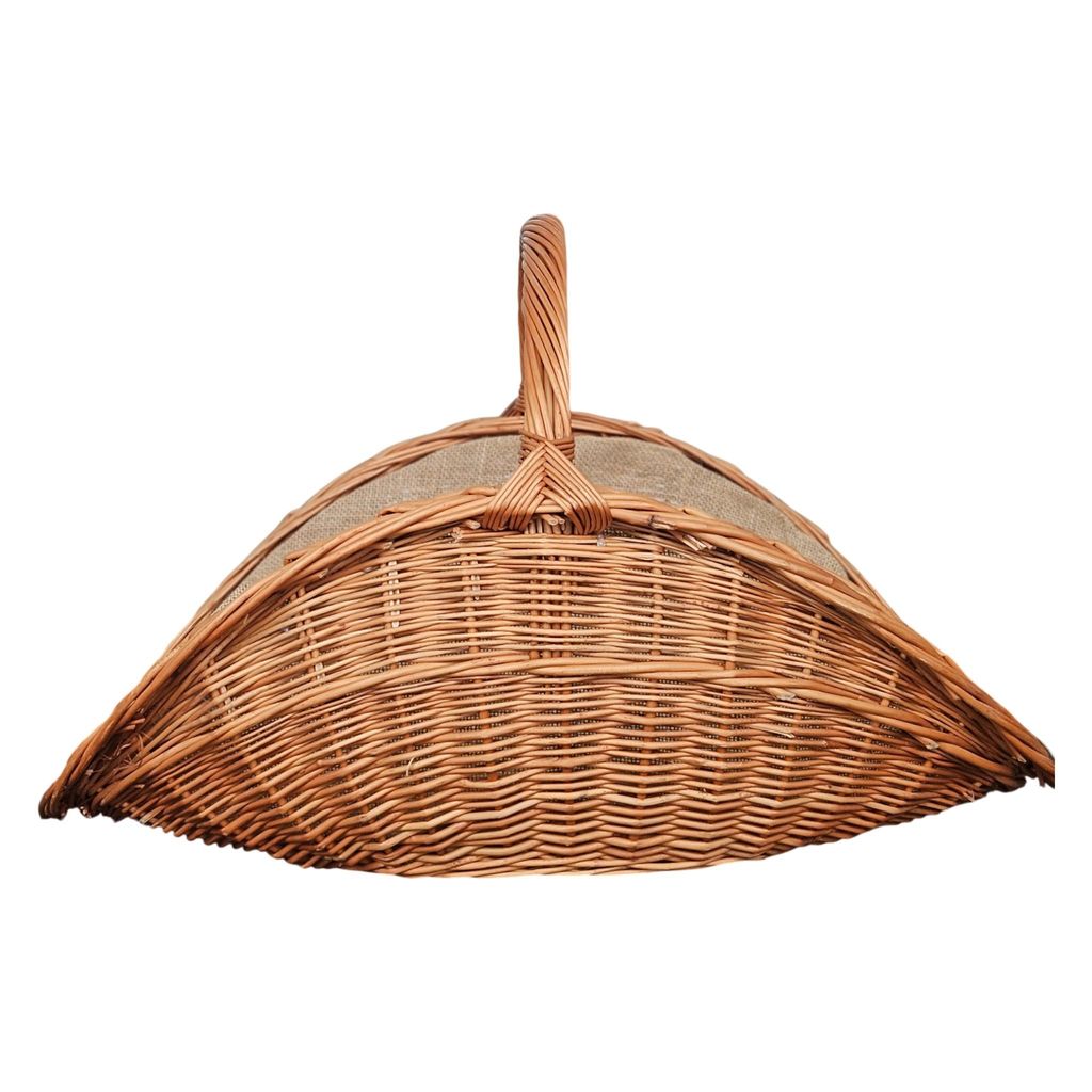Kaminholzkorb mit Jute XXL Weidenkorb Holzkorb Holztrage 43x70 cm