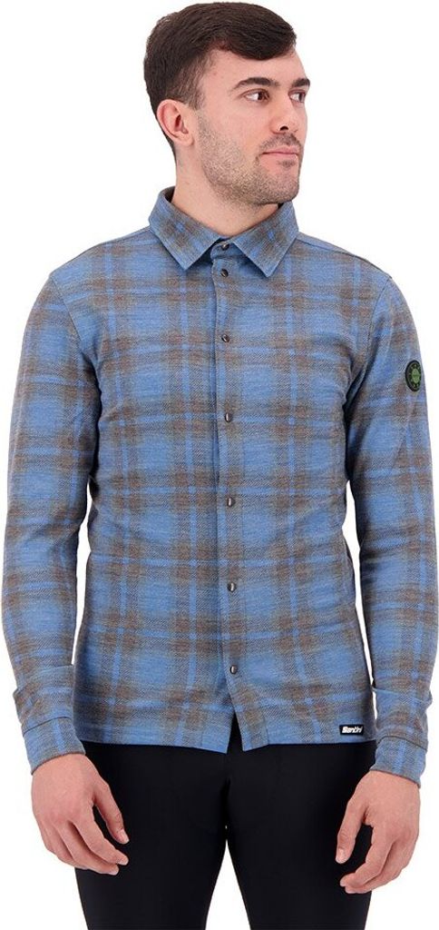 Santini Dylan Gravel Langarmhemd Blau S Mann Blau S