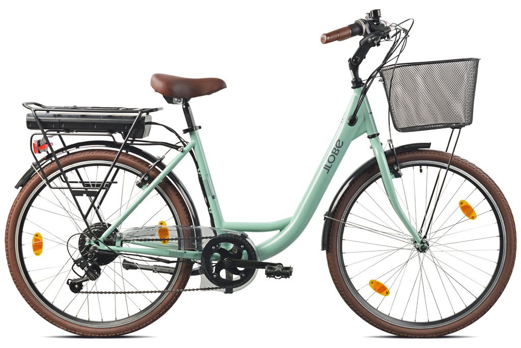 LLobe City E-Bike 26" Shopper, mint, 6 Gang Shimanoschaltung