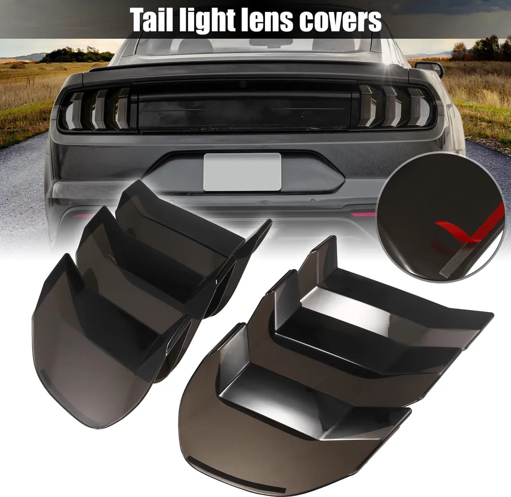 Garniture de feu arrière noir lentille cadre décoratif de voiture 2pcs