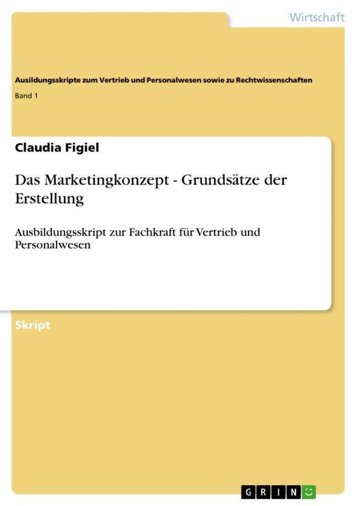Das Marketingkonzept - Grundsätze der Erstellung