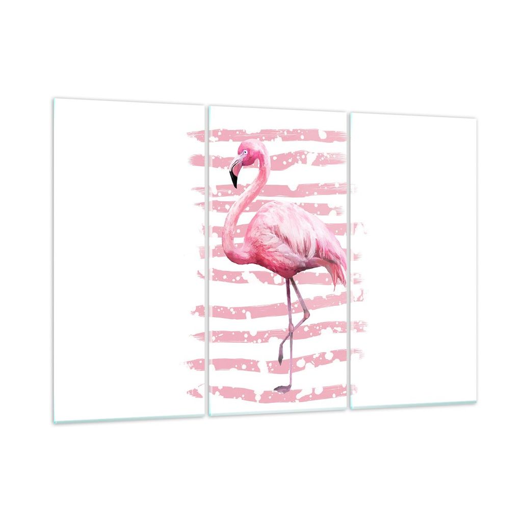 Bilder auf glas - Flamingo Vogel Wasser - 165x110cm - Glasbilder - Wandbilder - Kunstdruck - zum Aufhängen bereit - Wanddekoration aus Glas - Glas...