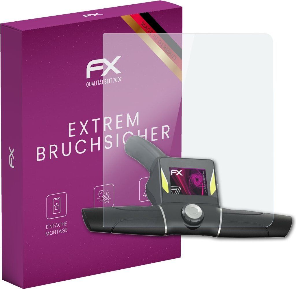 atFoliX FX-Hybrid-Glass Displayfolie kompatibel mit Motocaddy M3 GPS DHC Glasfolie