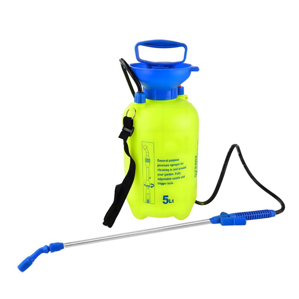 Valle Verde Drucksprühgerät 5L Gartenspritze Drucksprüher Unkrautsprüher Sprühflasche Pflanzenschutz Verstellbare Düse und Schultergurte