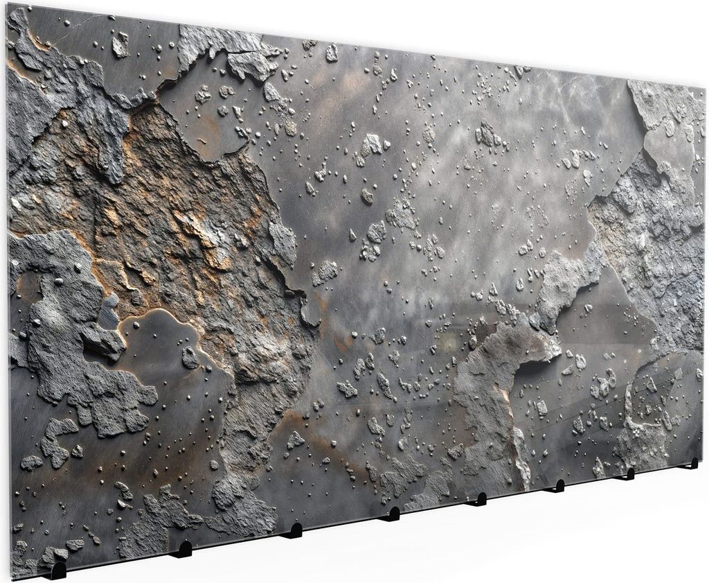 Wandgarderobe mit Magnetwand & Memoboard aus Glas Verwitterte Oberfläche