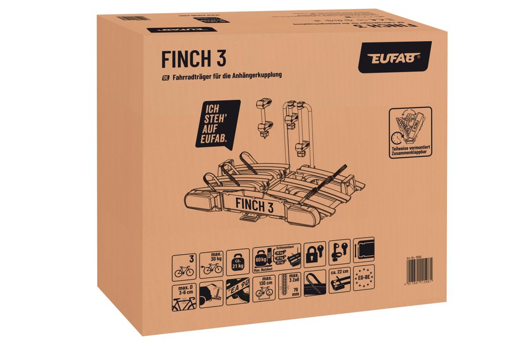 EUFAB 11598 Porte-vélos FINCH 3 Image du produit 