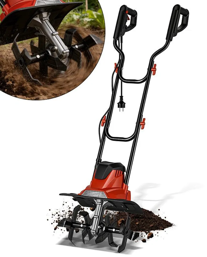 Motobineuse électrique de jardin 1050W Izrielar pour travail du sol