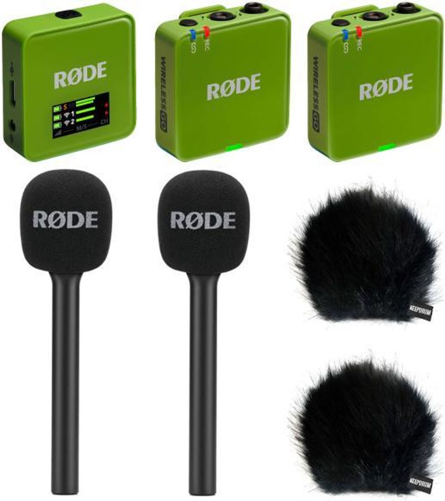 Rode Mikrofon-Funksystem Wireless GO Gen 3 Grün Interview Set 2 BK