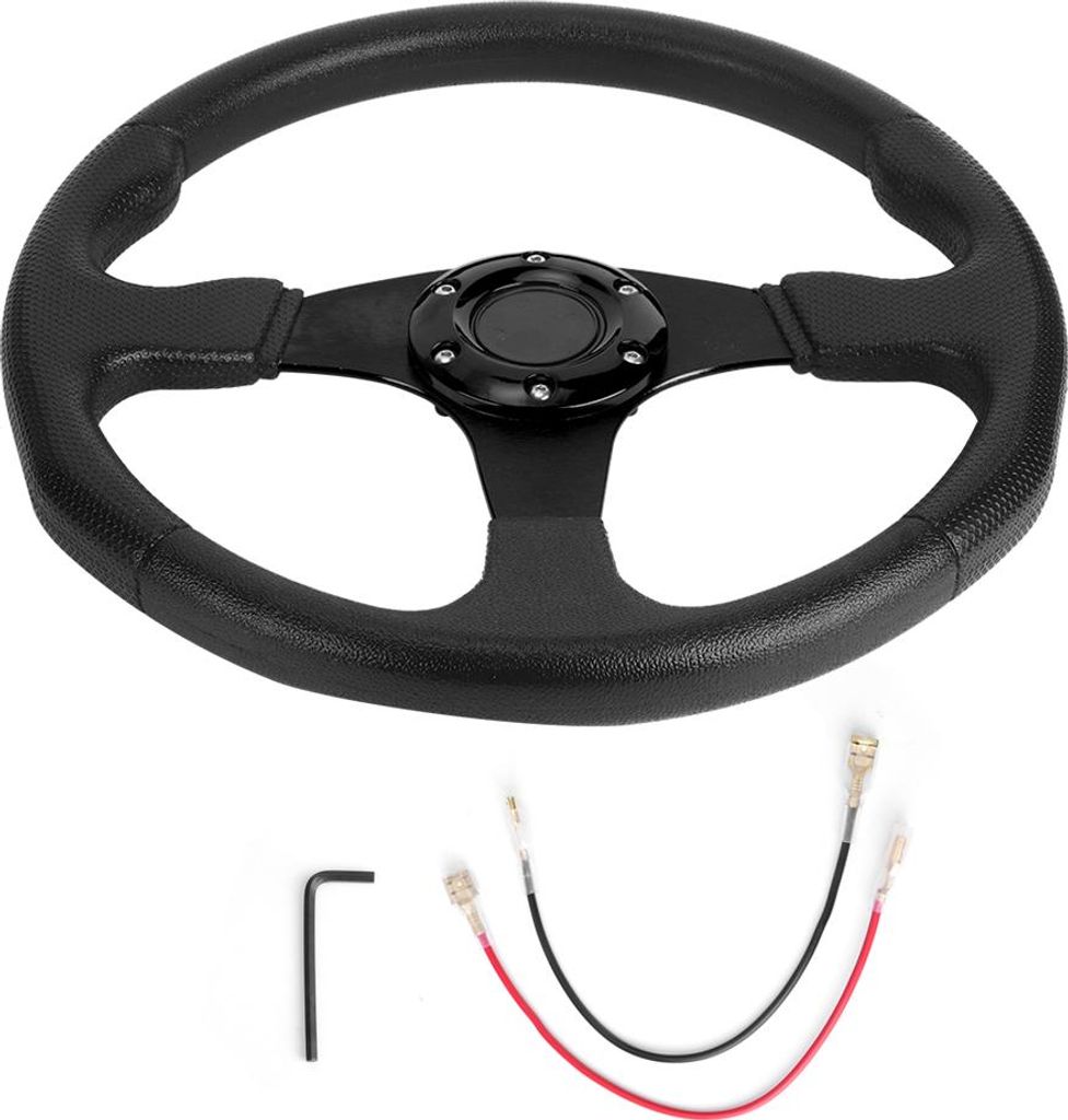 350 mm/14 Zoll Rennwagen Sportlenkrad Deep Dish 6 Bolzen Universal Modified AccessoireBlack