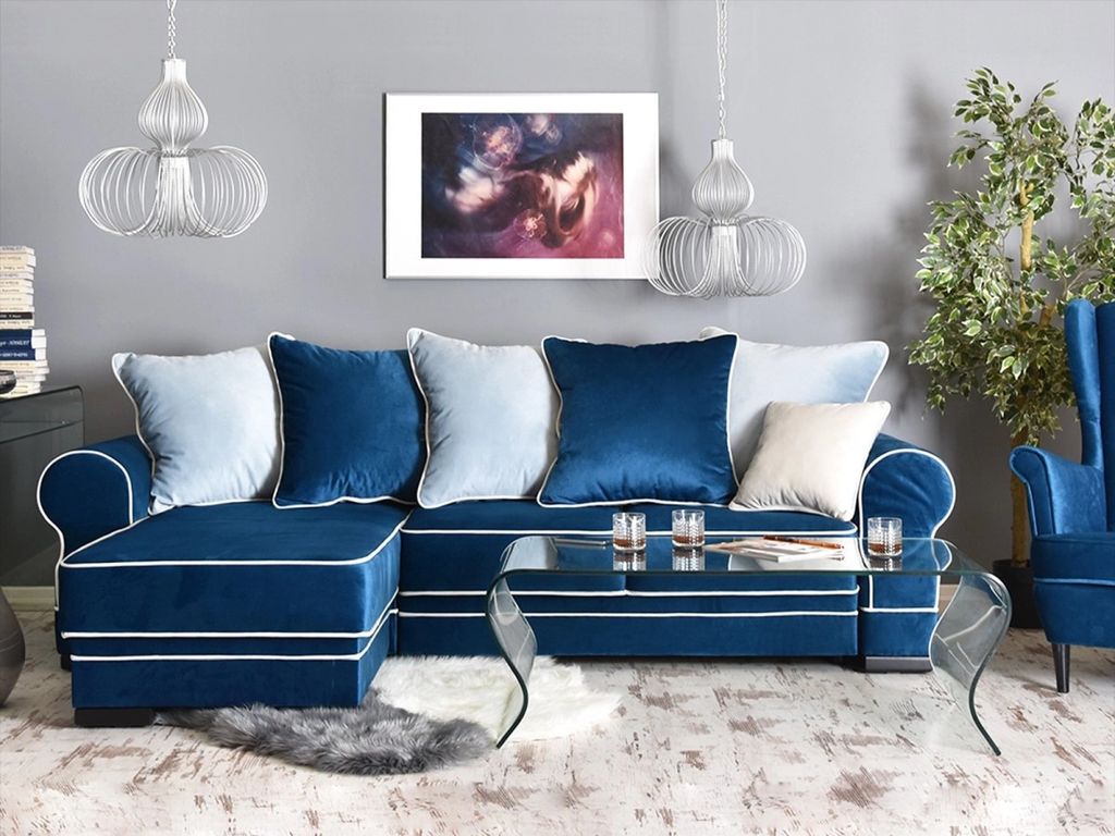 SHERLY Schlafsofa - dunkelblau