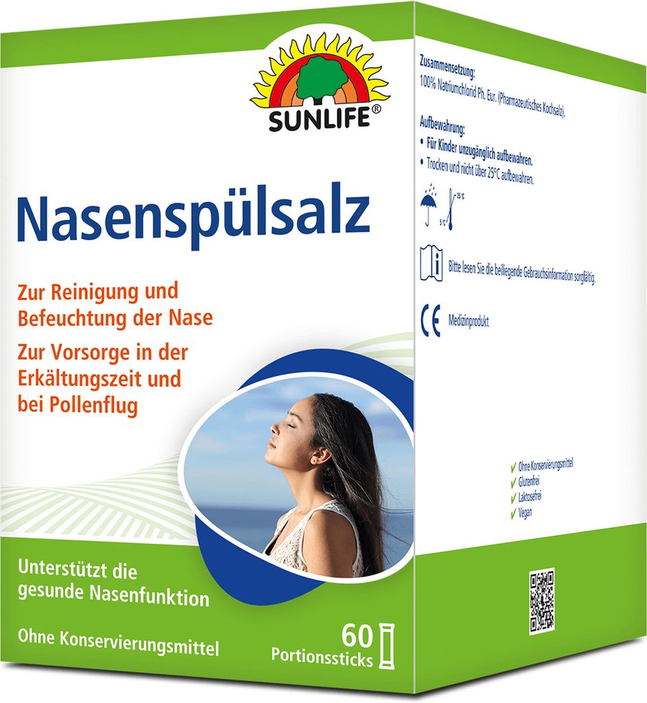 SUNLIFE® Nasenspülsalz 60 Stk zur Nasenreinigung bei Produktbild 