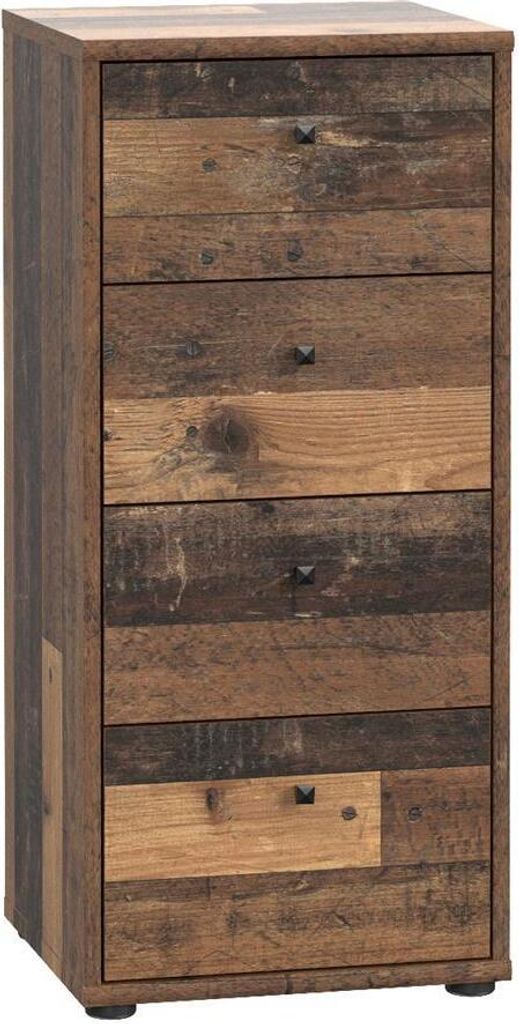 Kommode Beistellschrank Anrichte Schubladenkommode Schrank "Tembi VIII" Old Wood Vintage