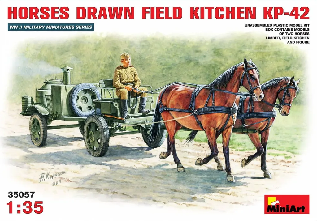 Maquette de Cuisine Roulante à Cheval MiniArt 35464 - Détails Authentiques