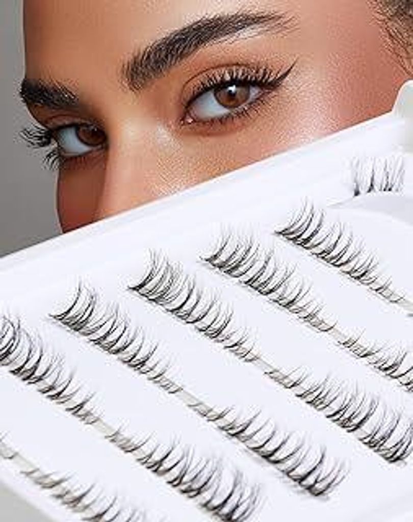 Cluster Lashes Wispy Cat Eye Half Lashes Natürlich aussehende Falsche Wimpern Flauschige Dünne Band Wimpern Verlängerung 3D C Curl Volumen Falsc...