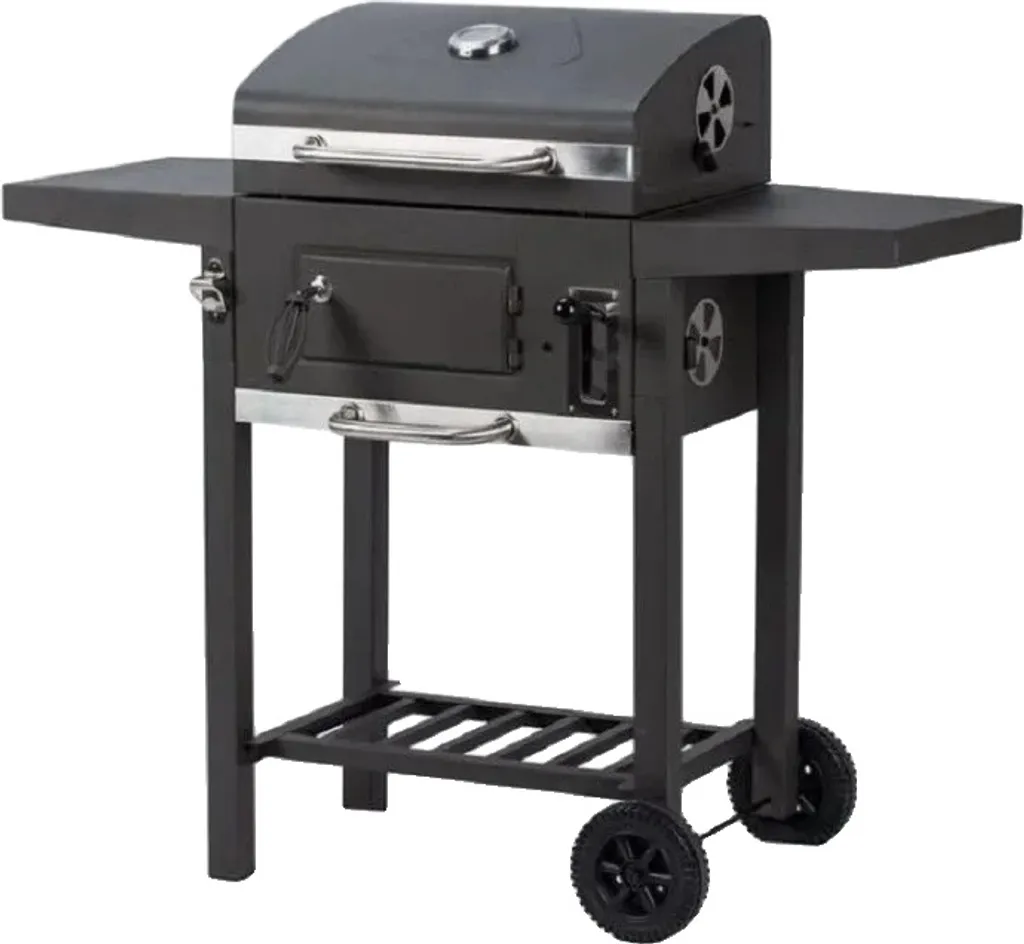Barbecue charbon de bois anti-brûlure avec réglage précis de la hauteur