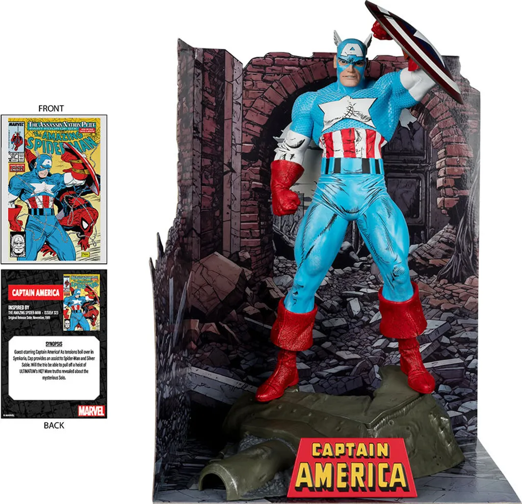 Captain America Statuette Marvel 30 cm Idéale pour Vitrine de Fan - 6
