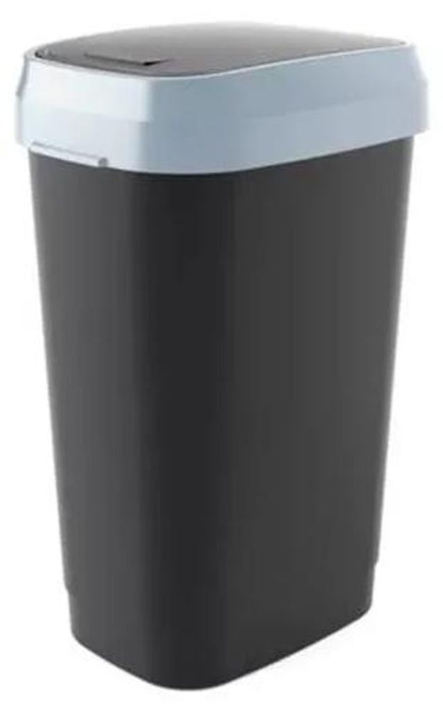 Odpadkový kôš s výklopným vekom,  50 l, CURVER "Dual", čierny