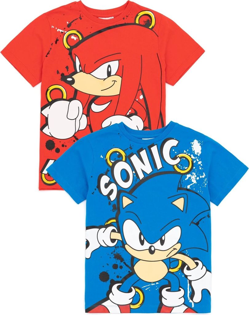 Sonic The Hedgehog - T-Shirt für Kinder (2er-Pack) NS7163 (146) (Rot/Blau)